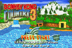 Donkey Kong Country 3 title screen for GameBoy Advance